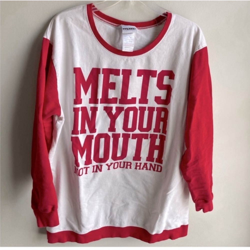 M&M’s Sweatshirt Size Large Melts in your mouth not in your hands